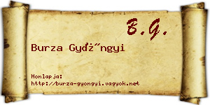 Burza Gyöngyi névjegykártya
